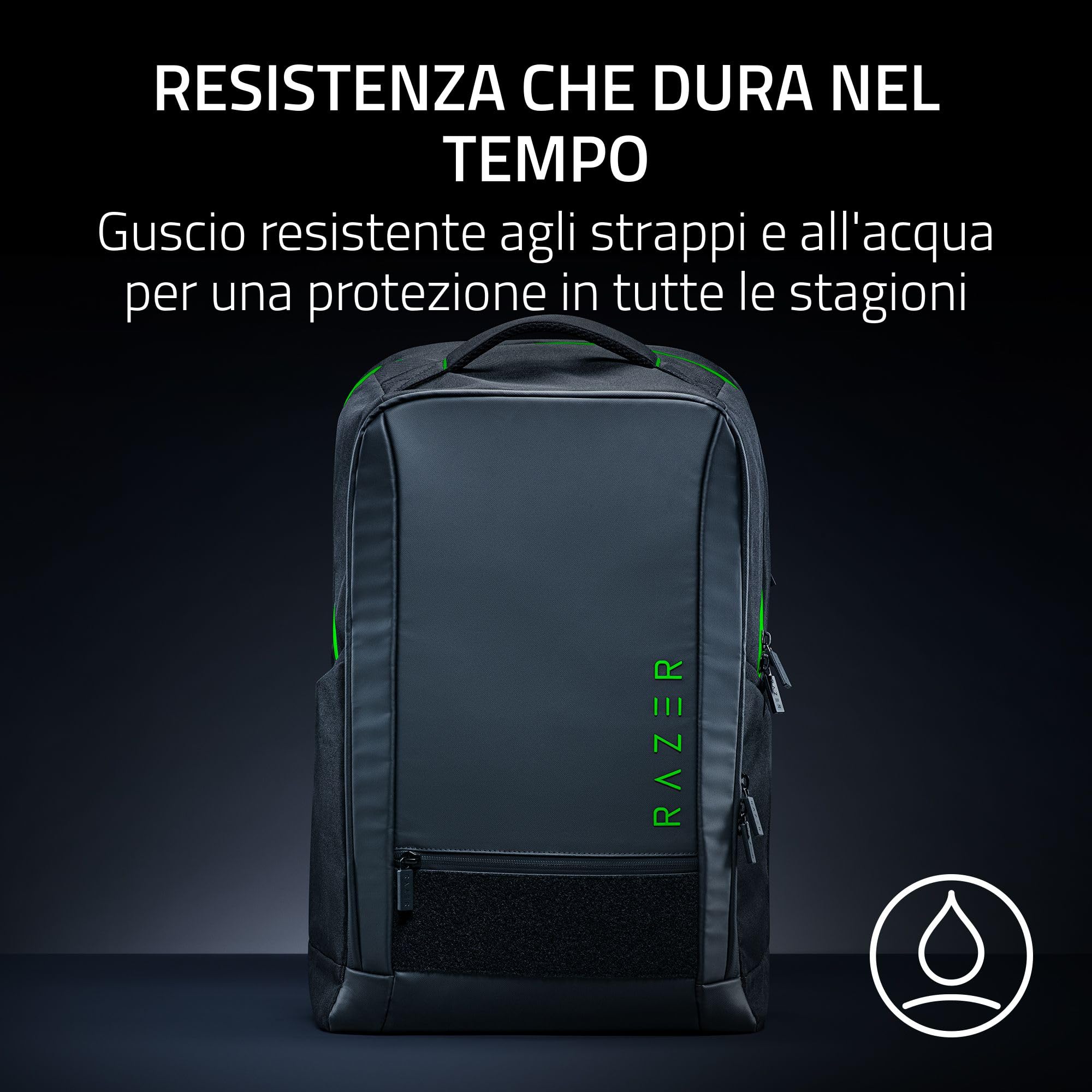 Razer Rogue 18" V4 – Zaino da viaggio funzionale con scomparto per laptop da 18 pollici - Passante per valigie con rotelle - Resistente agli strappi e all'acqua - Comfort ergonomico | Nero