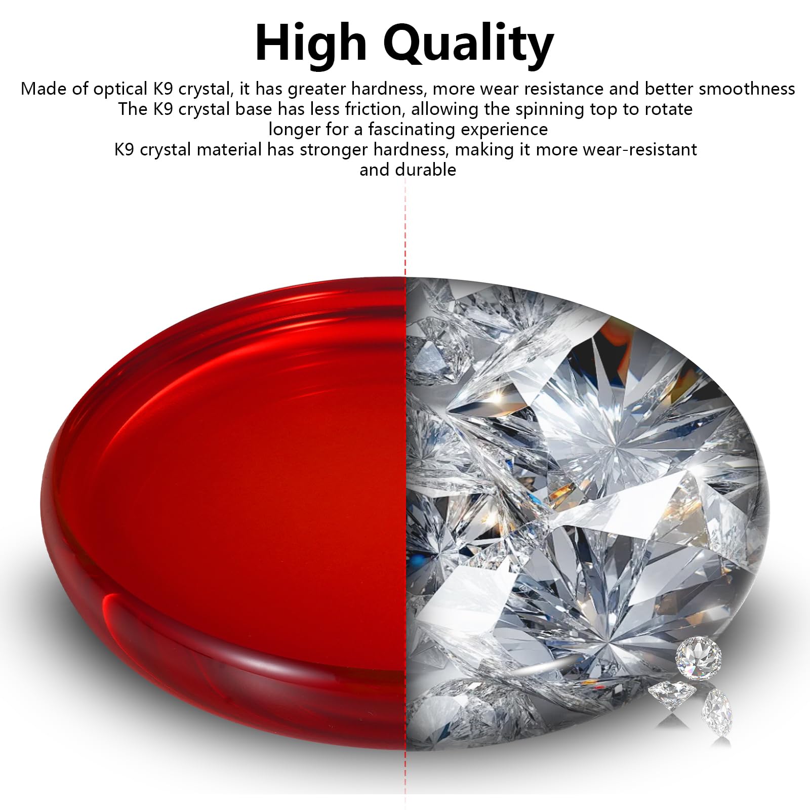 Optical Glass Spinning Top Base, Double-Concave Crystal, Diameter 100 mm (3.94"), Thickness 14 mm (0.55"), Smooth - Image 3