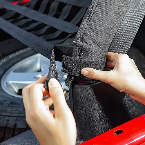 Miniatura 6 de Savadicar Hamaca de red de carga de malla para Jeep Wrangler YJ TJ JK JL y Gladiator JT 1987-2023, color negro