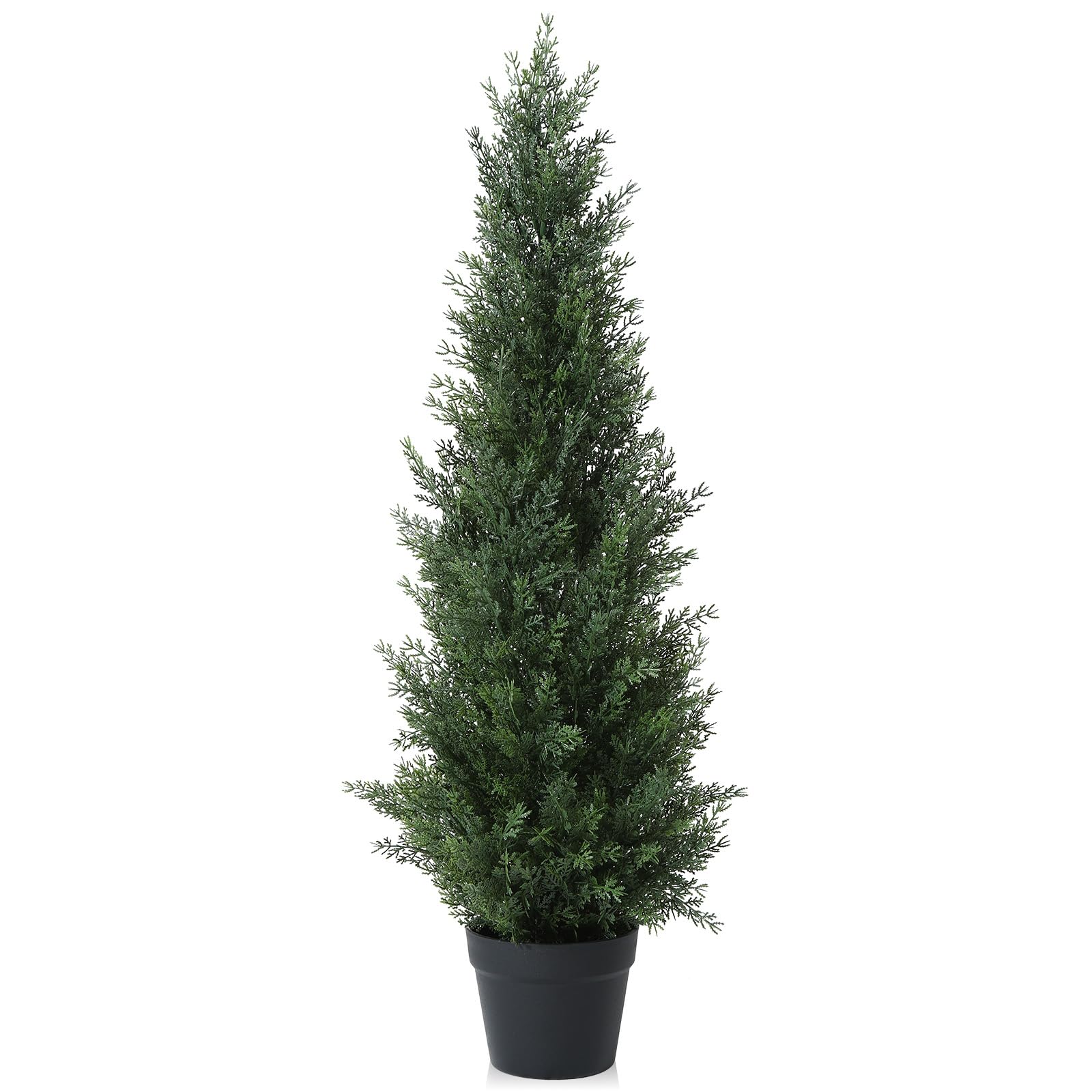 Kazeila 90cm Artificial Cedar Topiary Trees for Outdoors Potted Fake Cypress Trees Faux Evergreen Plants for Home Porch Decor,1 Pcs