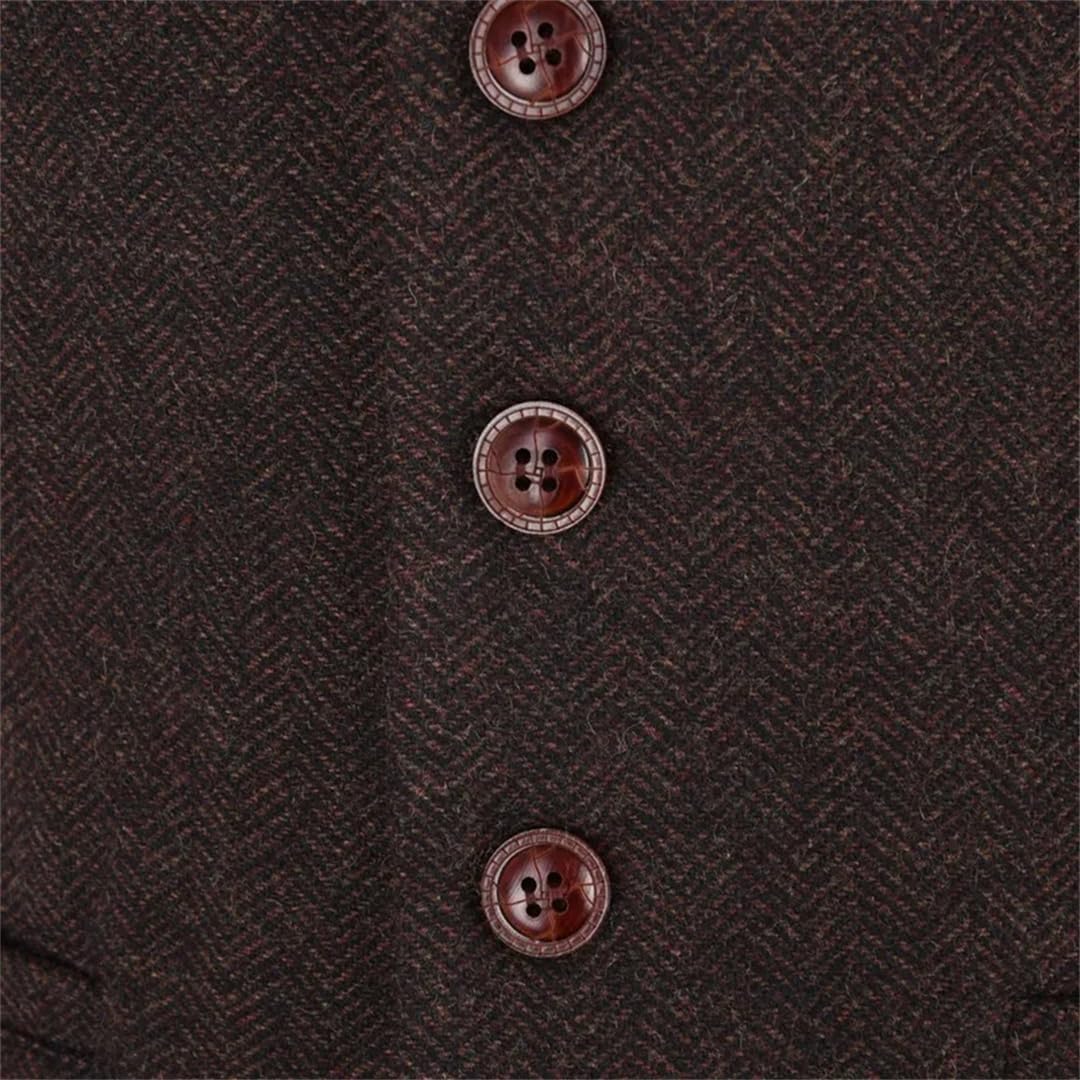 Generic Mens Tweed Vest Suit Slim Fit Wool Blend Single Breasted Waistcoat Men Waist Coat