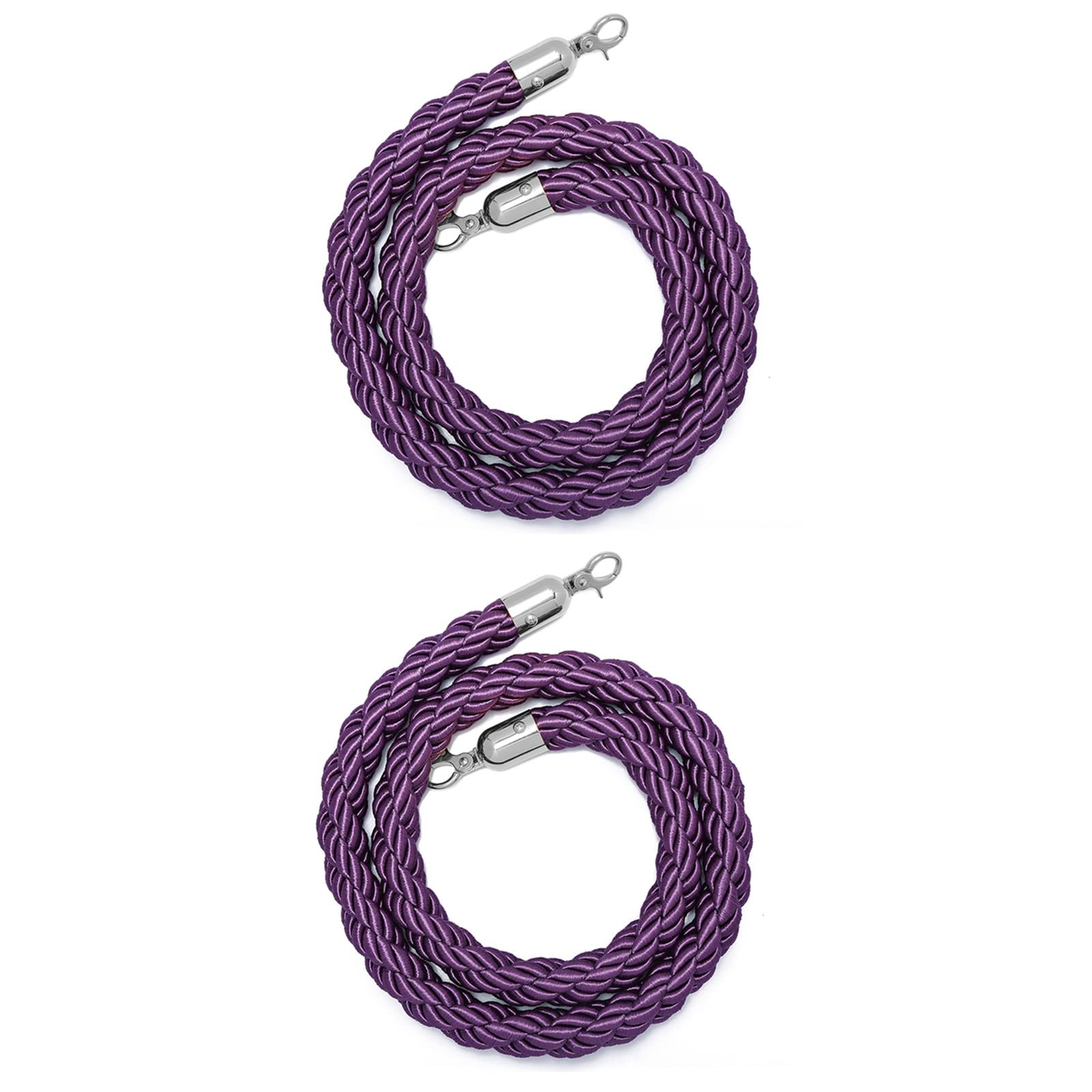Sfasdgawer Purple Barrier Hemp Rope, 2Pcs Vip Stanchion Braided Ropes For Crowd Control(,2.5M/8.2Ft)