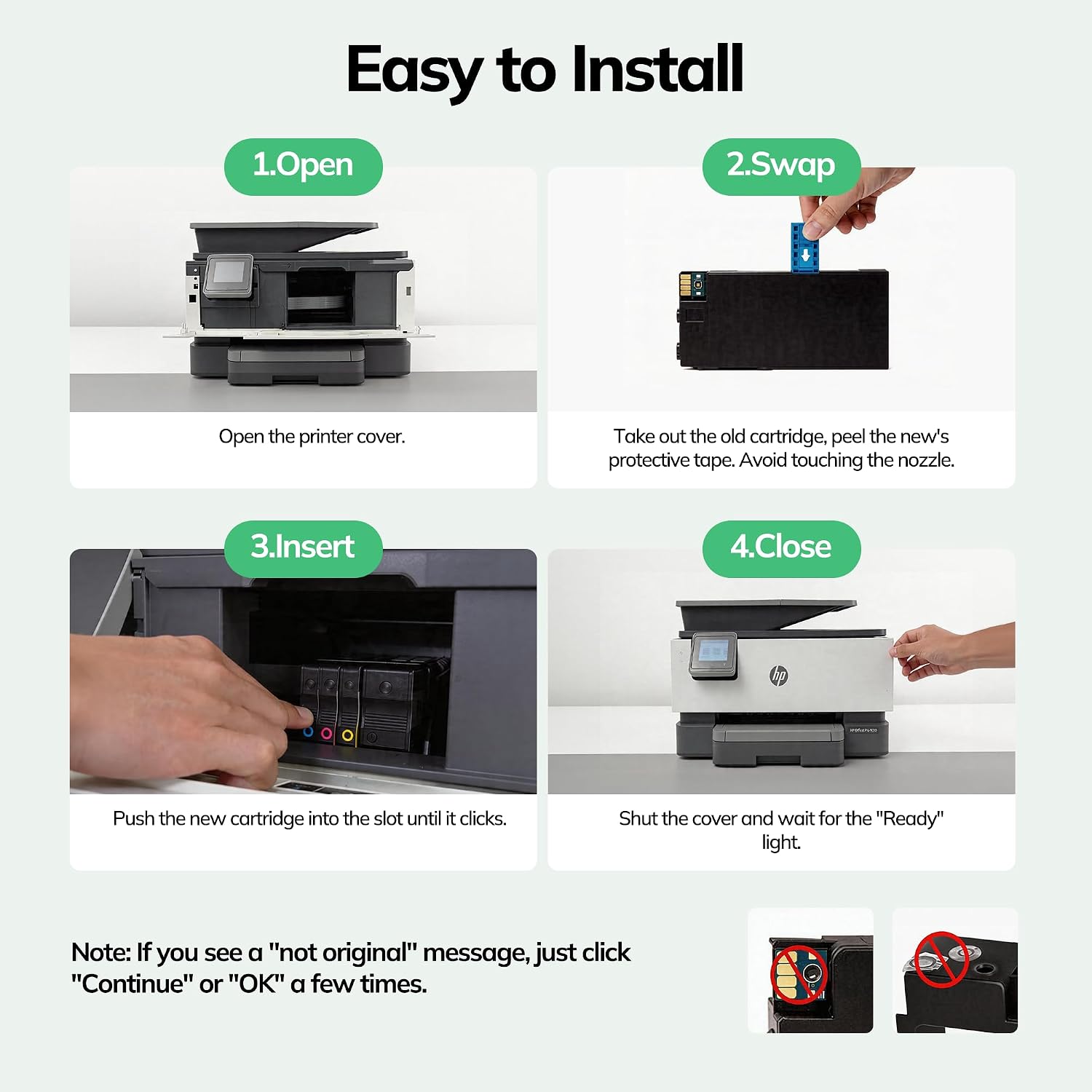 962 XL Ink Cartridges Compatible for Printers 962XL Ink Cartridges Combo Pack 962 Ink Work for Officejet Pro 9015e 9025e 9018e 9012e 9010 9015 9018 9020 Printers Black and Color 4pack