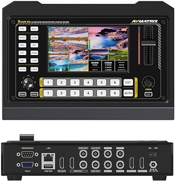 AVMATRIX Shark S6 Camera Video Mixer Switcher with 5 Inch Display 4xSDI 2xHDMI Input SD USB Recorder PTZ Camera Control for Live Streaming