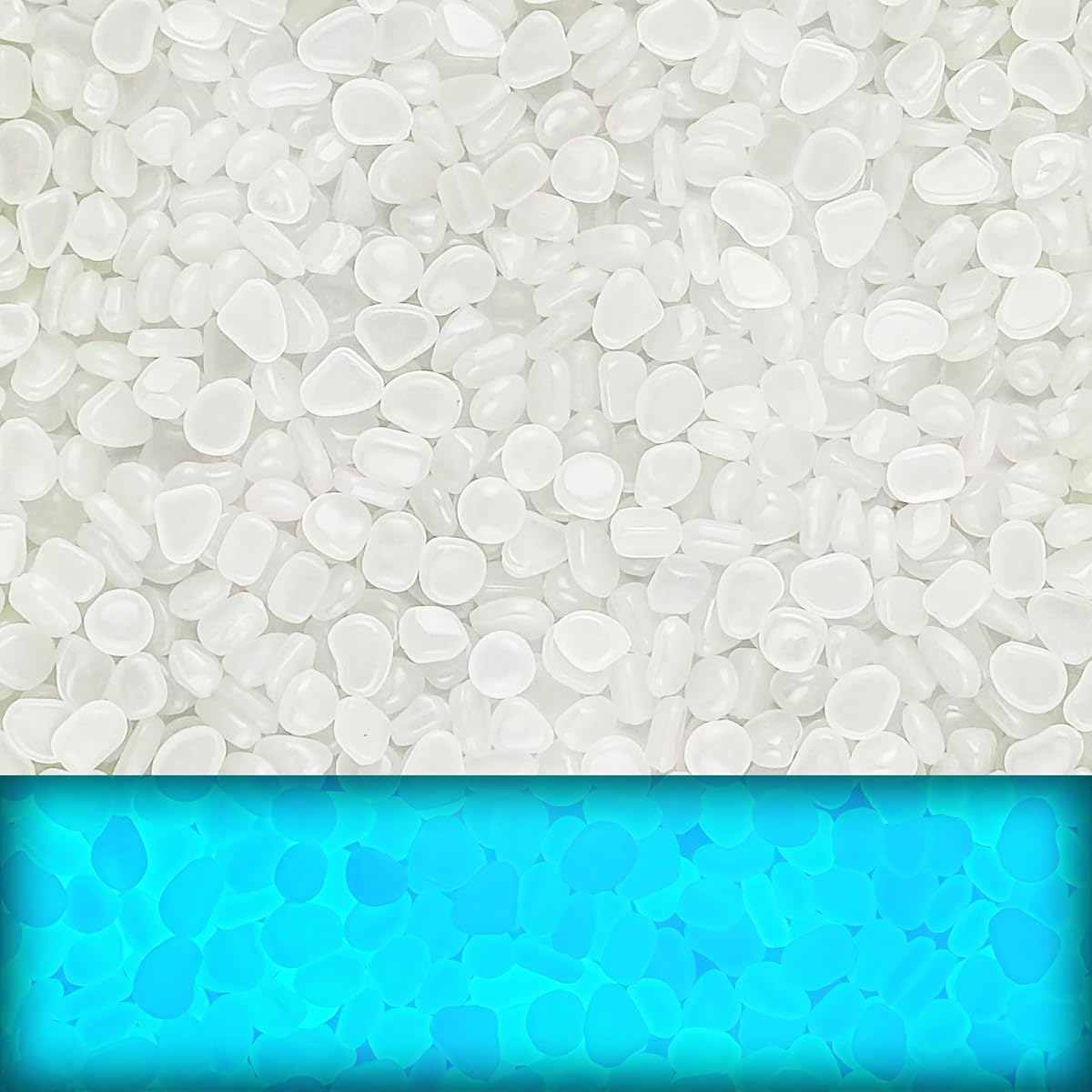 400pcs Glow in the Dark Rocks for Outdoor Garden & Aquarium – White Luminous Stones for Landscaping, Pathway, Patio, Driveway, Walkway, Fish Tank, Plant Pots