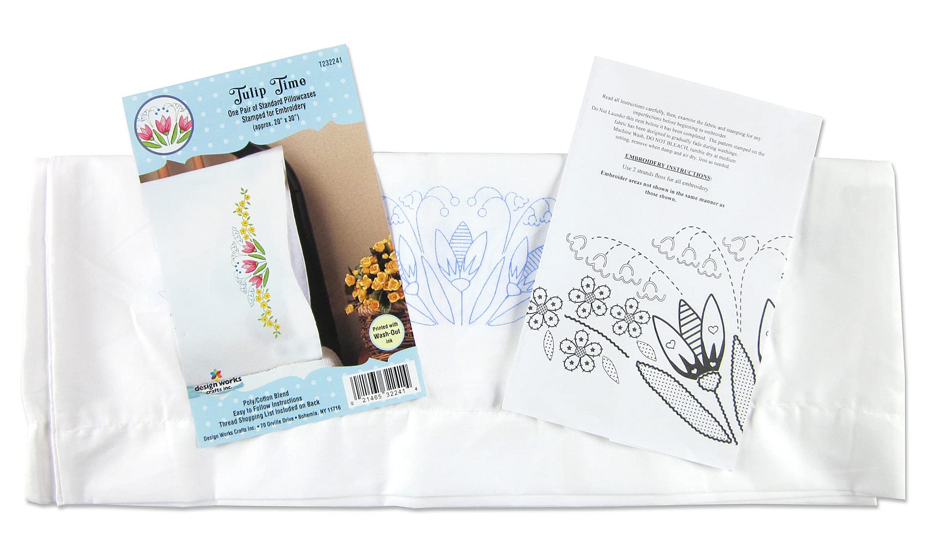 Tulip Time Stamped para fundas de almohada bordadas 3