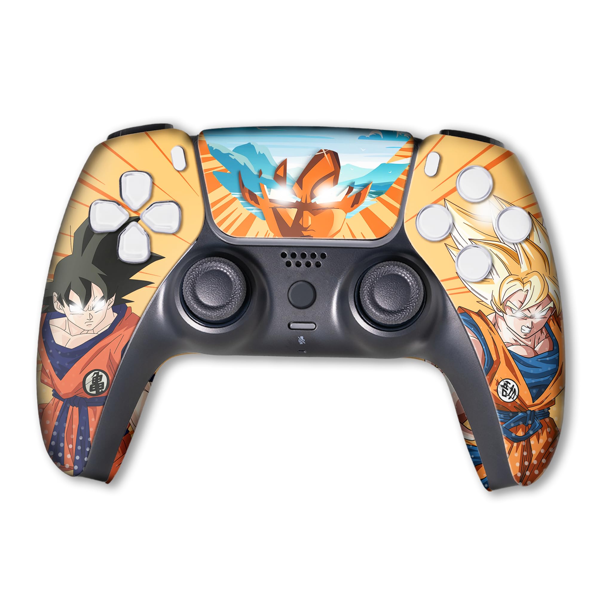 Overpowered Gokku Custom PS-5 Controller Wireless compatible with Play-Station 5 Console by BCB Controllers | Proudly Customized in USA with Permanent HYDRO-DIP Printing (NOT JUST A SKIN)