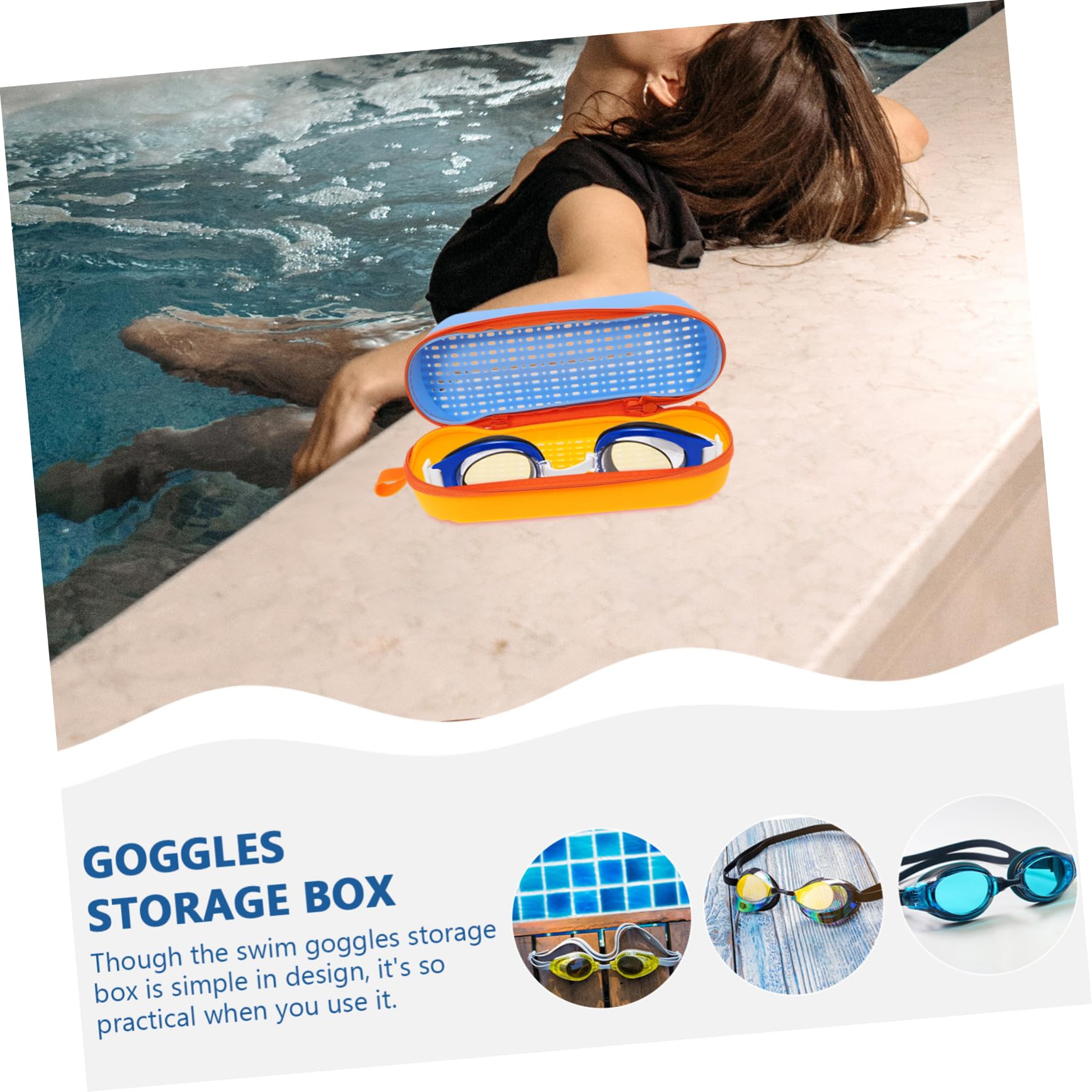 INOOMP Schwimmbrillen Aufbewahrungsbox Brillen Trageboxen Aufbewahrungsboxen Schwimm Caryying Boxen Silikon etuis Farbige Aufbewahrungsboxen