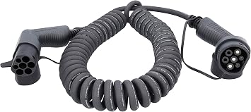 KS Tools efuturo Spiral Charging Cable Type 2 to Type 2 Plug Single Phase Max 7.4 kW 32 A 230V Mode 3 5 Meters 117.7345
