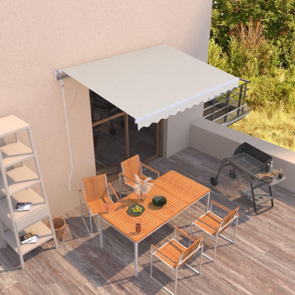 Festnight Store Banne Motorisé 3x2,5 Store banne Electrique avec Télécommande Auvent Rétractable à Bras Repliable pour Balcons Terrasse et Jardin-Crème-300 x 250 cm