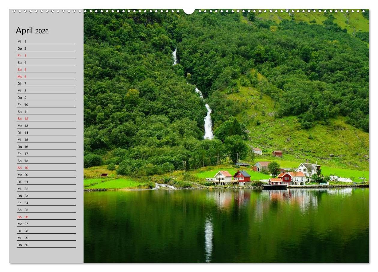 Norwegen. Im Land der Sagen, Mythen und Trolle (hochwertiger Premium Wandkalender 2026 DIN A2 quer), Kunstdruck in Hochglanz: Die landschaftliche Schönheit des Königreiches Norwegen (CALVENDO Natur)