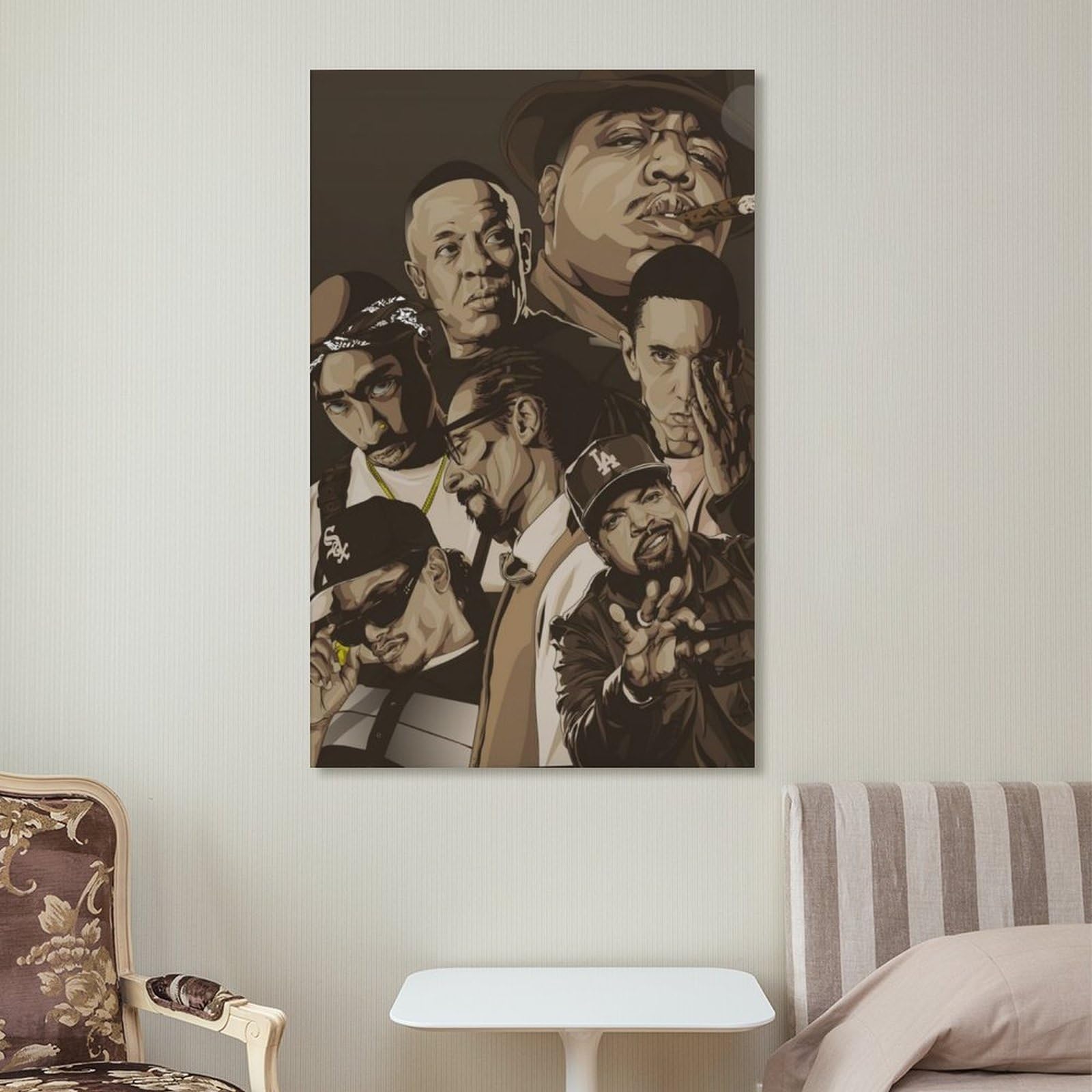 Stampa artistica da parete su tela, motivo: cantante rap, hip hop, tutte le stelle, stampa artistica da parete, poster artistico per stanza, 60 x 90 cm
