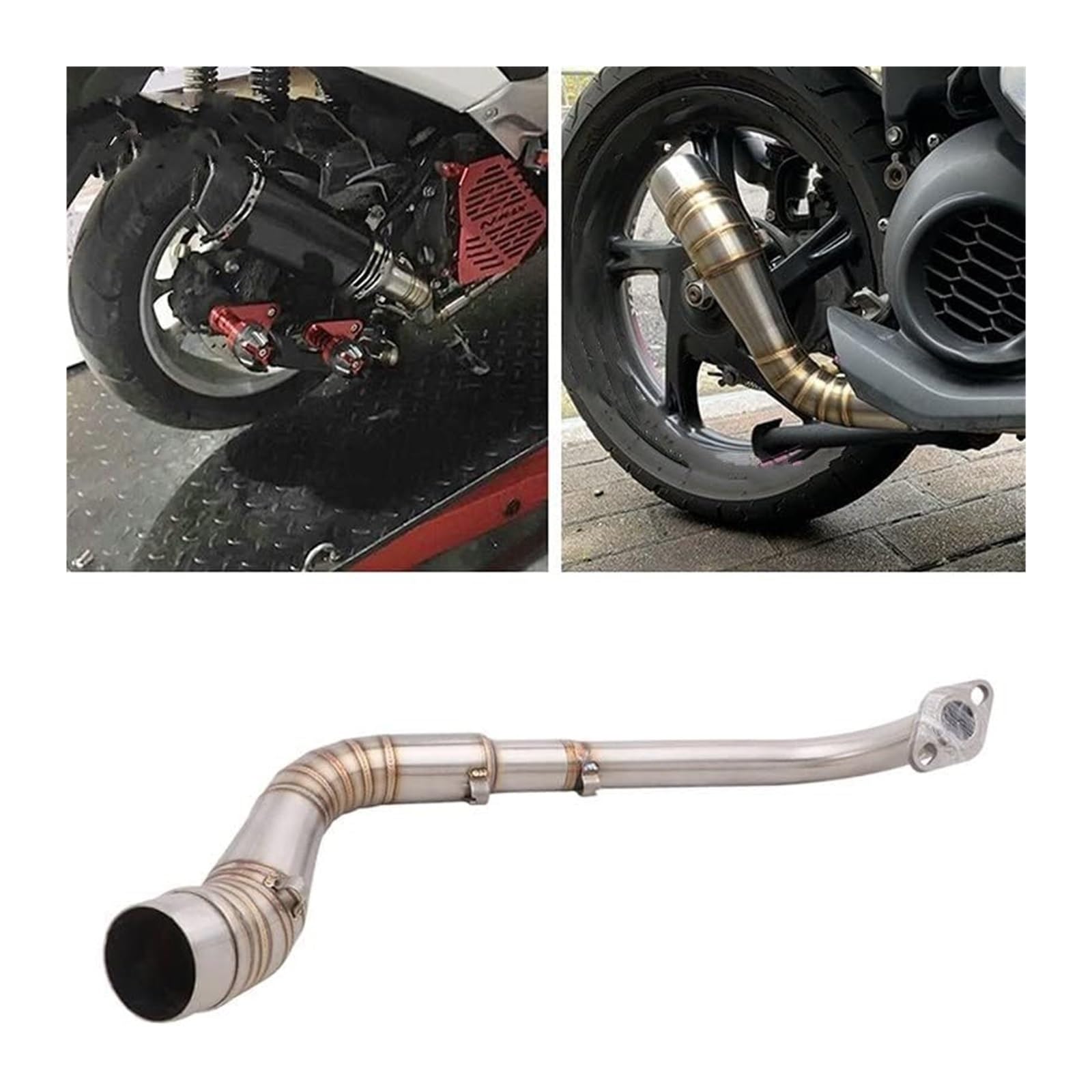 Auspuff Abgasanlage Für Yamaha Für NMAX125 Für NMAX155 155 2015-2017 Slip On Escape System Modify Schalldämpfer Front Link Motorrad Auspuffrohr Motorrad