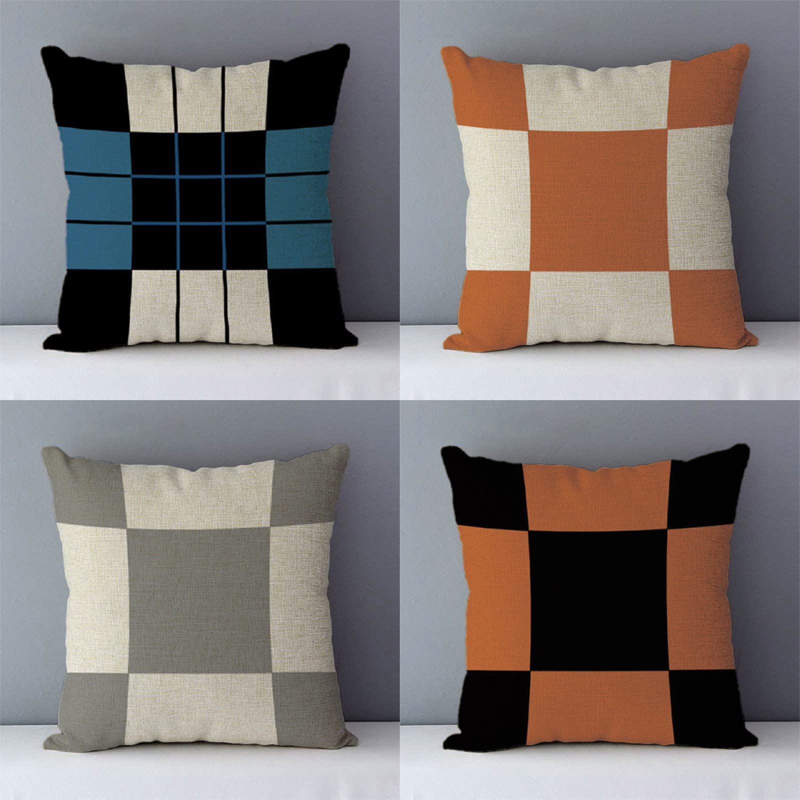Housse de coussin 55x55 lin taie d'oreiller chaleureuse pour créer un cocon de douceur coloré