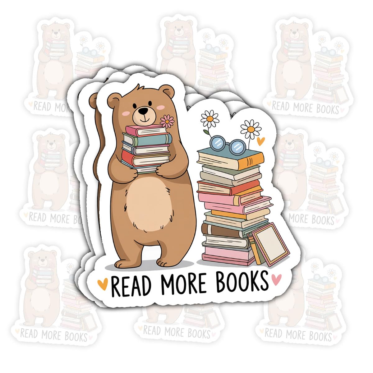 Photo 1 of (3pcs-3in) Read More Books Booktok Girl Avid Reader Bibliophile Sticker