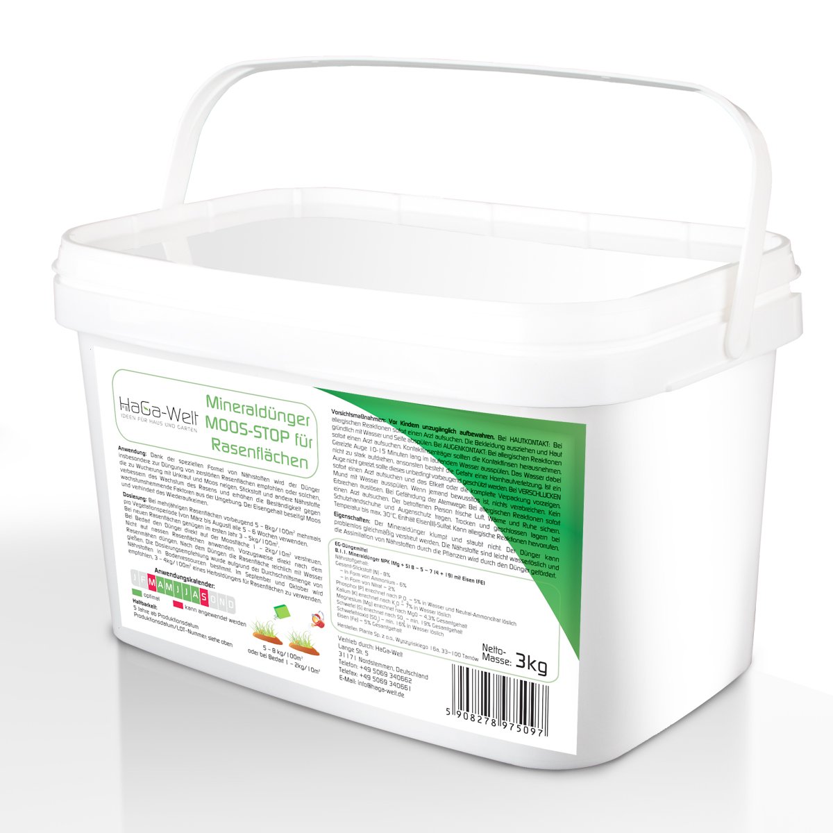 Concime Moos Stop Per Prato - Fertilizzante Minerale 3 Kg | Elimina Muschio E Rinverdisce - Foto 2