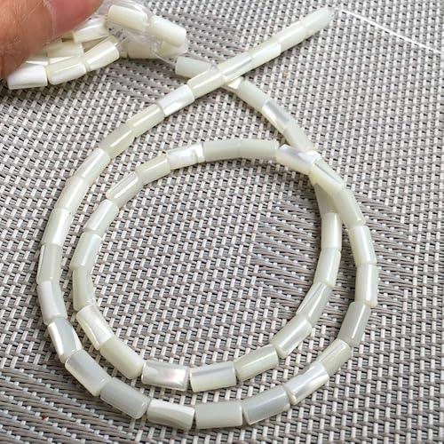 Miniatura 5 de Perlas naturales de la cáscara de la perla,Cuentas naturales de la cáscara,Tubo del cilindro Perlas de piedras preciosas sueltas para la fabricación