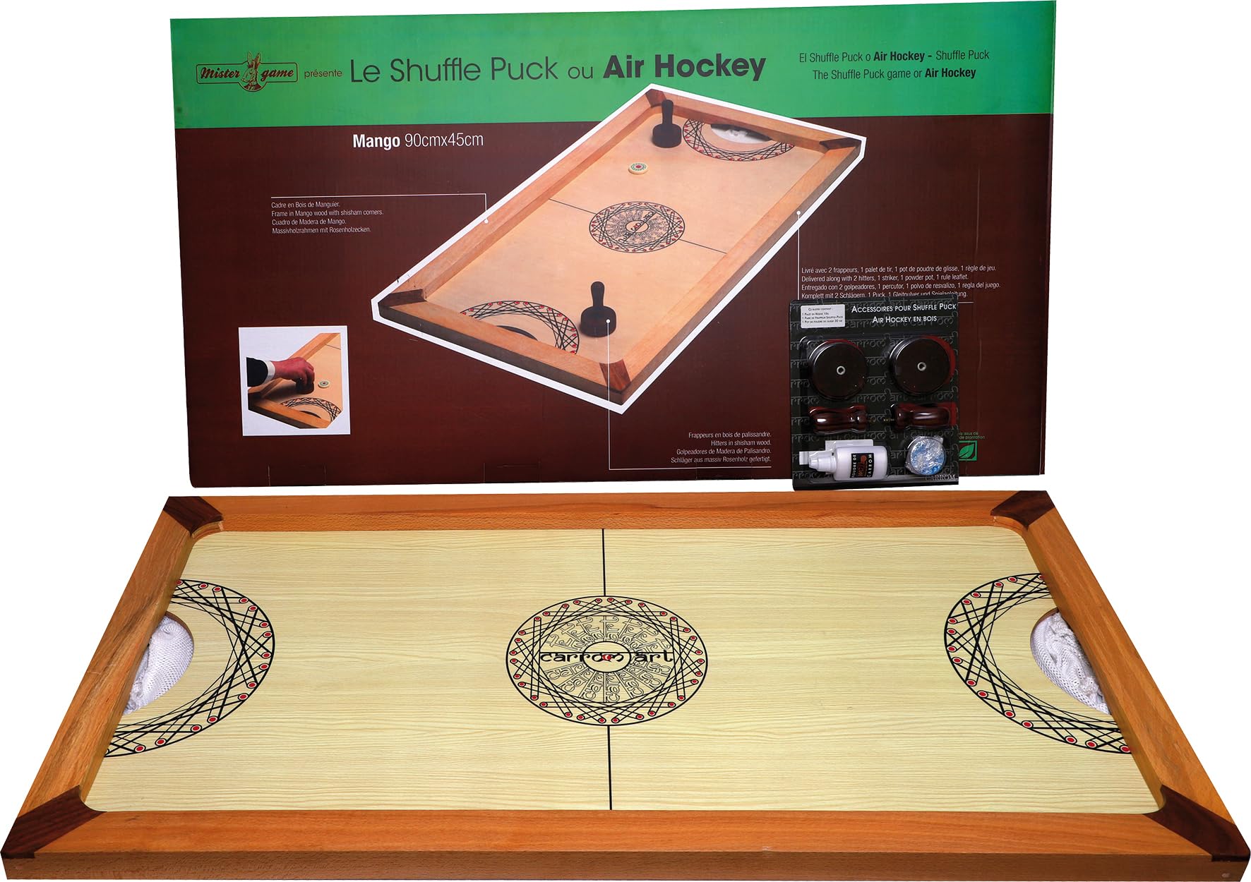 Carrom Art | Le Shuffle Puck ou Air Hockey Mango - 90 x 45 cm