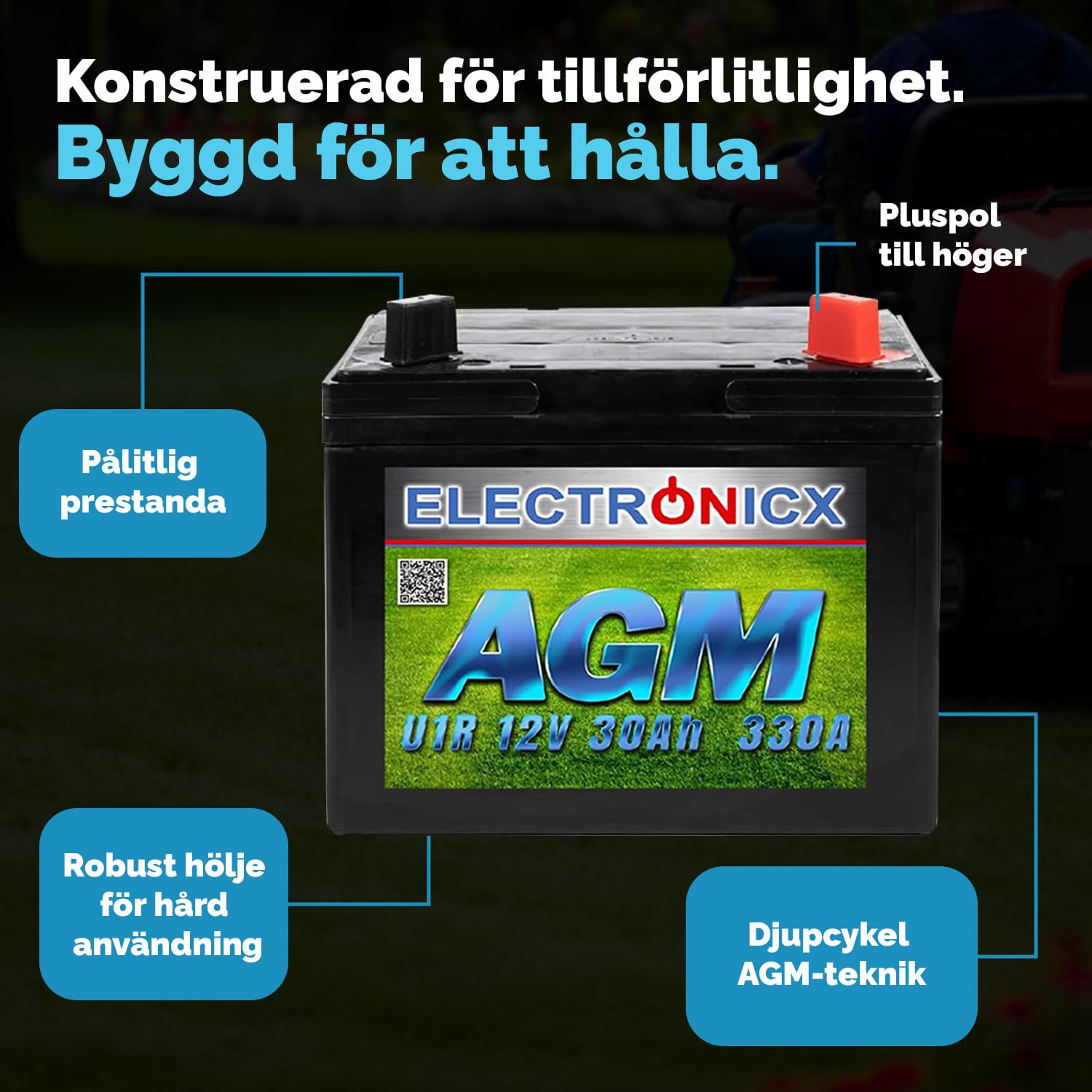 Electronicx Caravan AGM-Batterie 120 Ah 12V Für Wohnmobil & Boot