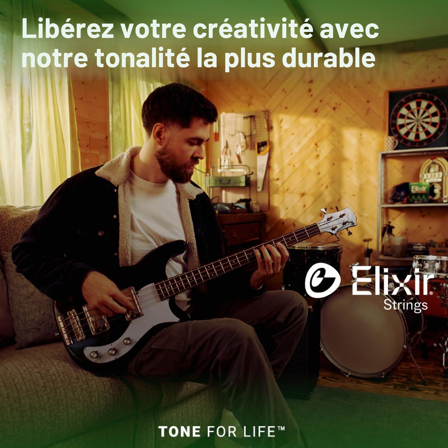 Cordes Elixir® en Acier plaqué Nickel avec revêtement NANOWEB® pour basse 5 cordes, Long Scale, Light (.045-.130)
