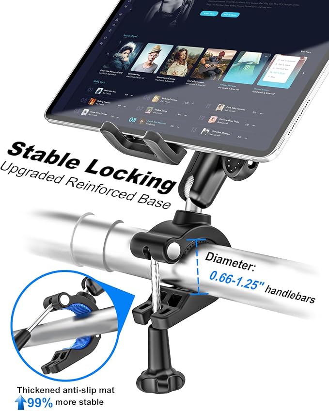 Soporte Universal para Tablet de Bicicleta - Brazo Antivibraciones miniatura 6