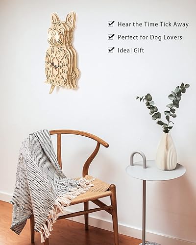 Miniatura 6 de Rompecabezas 3D de madera para adultos modelo de reloj de bulldog mecánico - Kits de reloj de madera con temática navideña para construir con