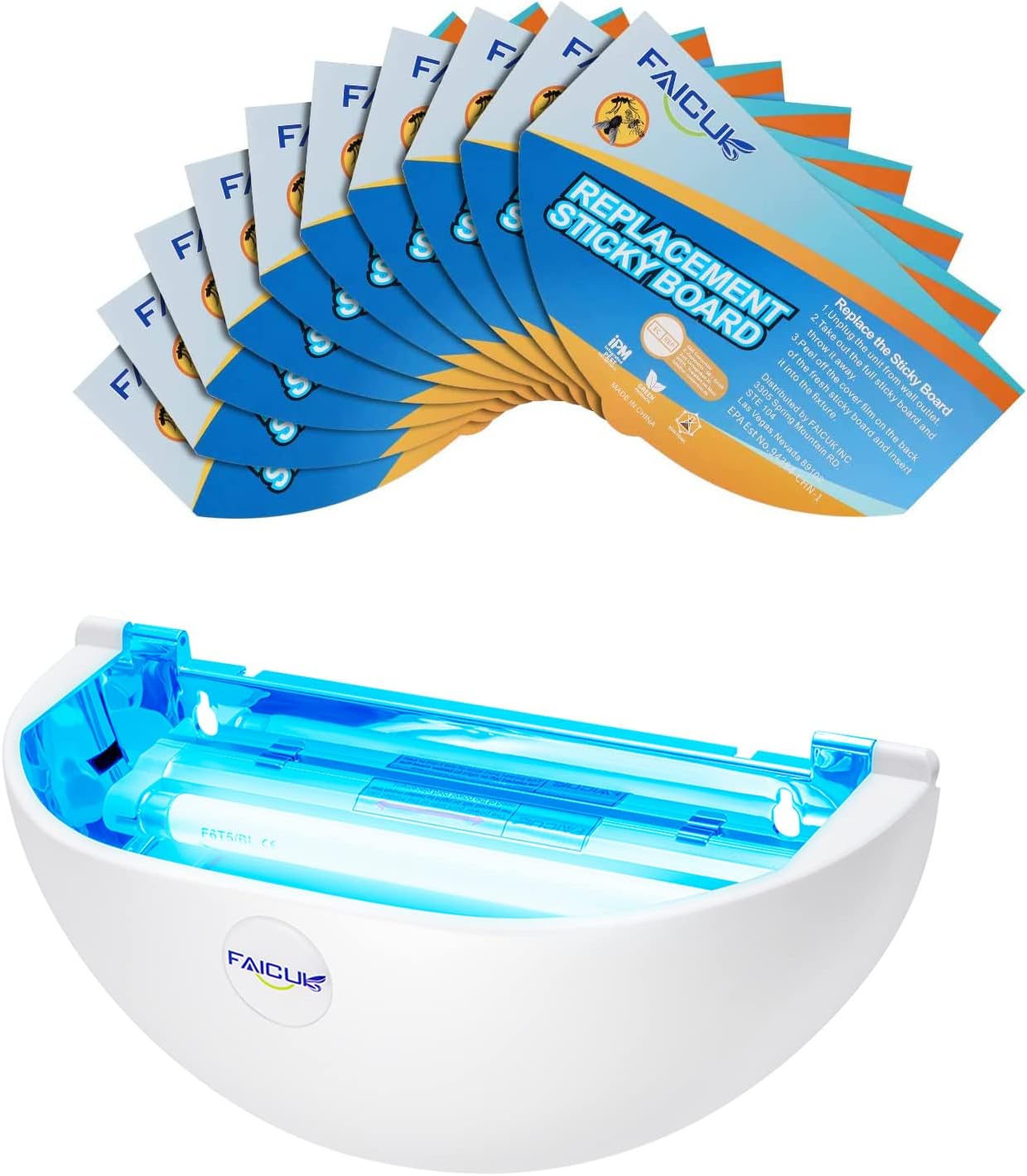 FA-FLT07 Wall Sconce Fly Light+Replacement Glue Board Pack of 10 (2 Packages are Delivered Separately).