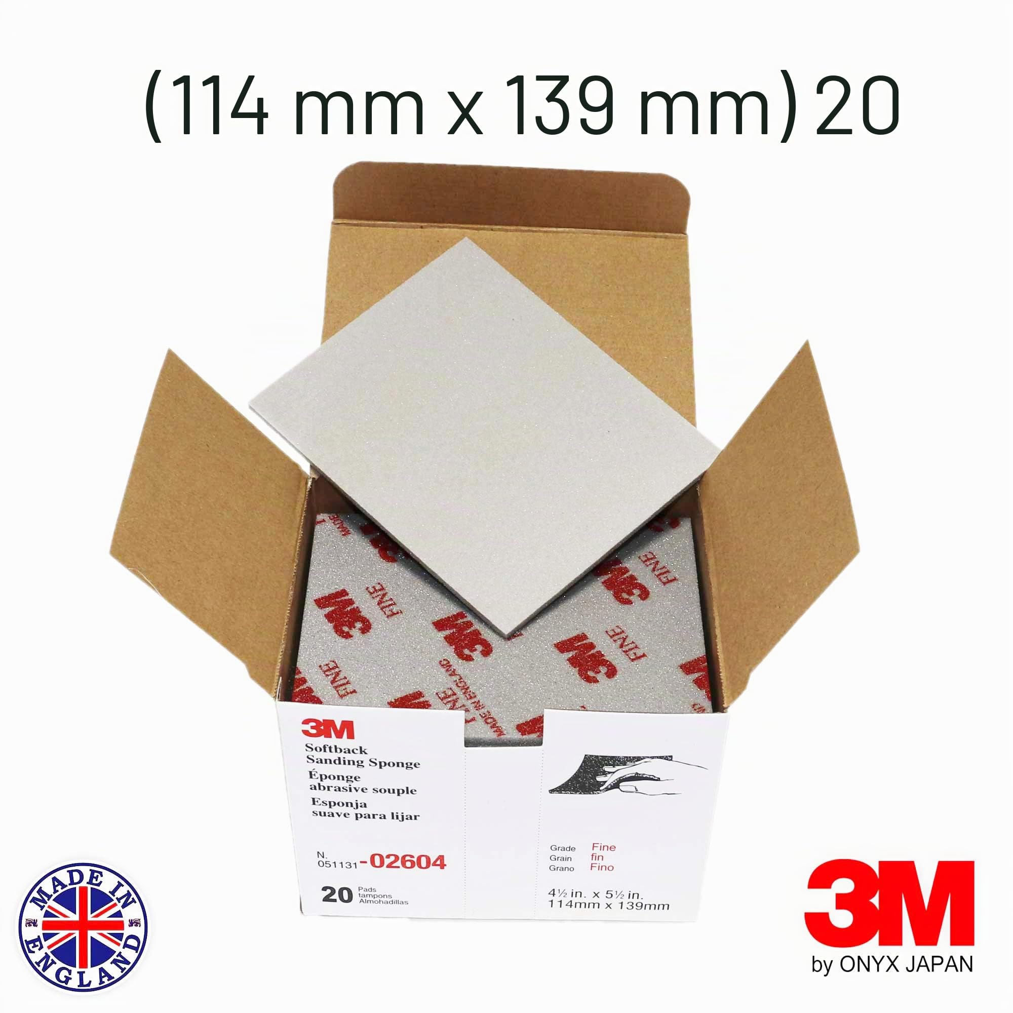 3M Esponja de Lija 264 | Paquete de 20 unidades, corte rápido, espuma flexible, óxido de aluminio abrasivo de larga duración