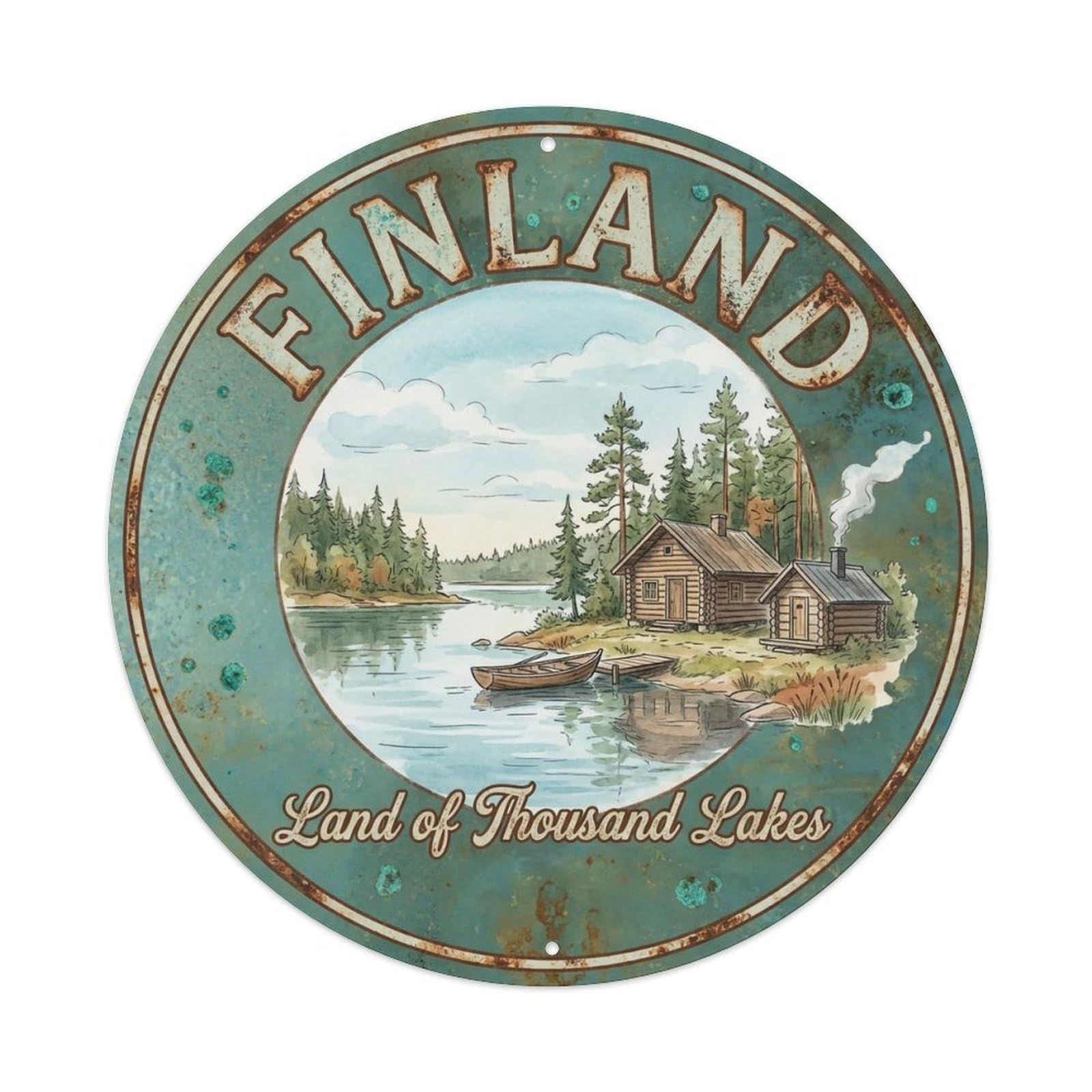 Vintage Travel Finland Timeless Vintage Metal Tin Sign Plaque