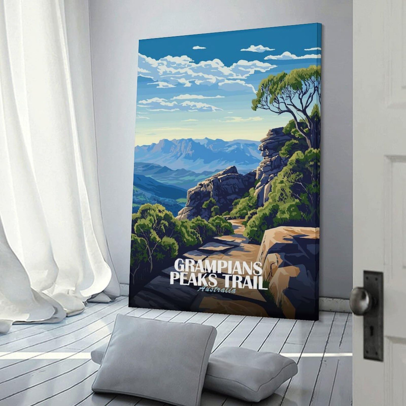 Junmoney Grampians Peaks Trail Australia Landscape Wall Art Print, 20x30inch(50x75cm), for Bedroom Decor, Cosy Corners Or Studios, Decorative Wall Art for Cosy Rooms