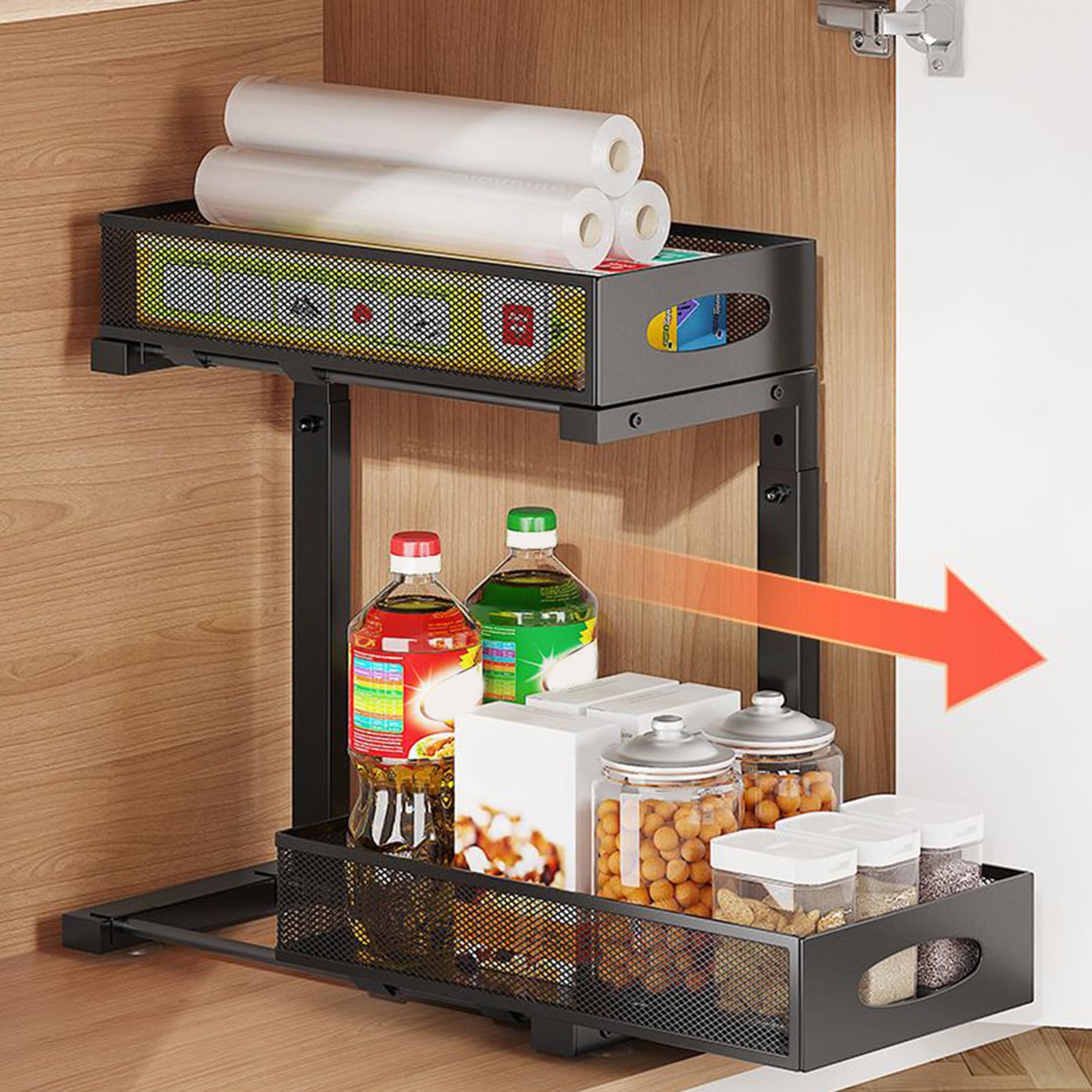 Organizador Para Debajo Del Lavabo Del Baño Organizadores Extraíbles Y | Doméstico Multifuncional Para Cocina Cuarto De Lavandería