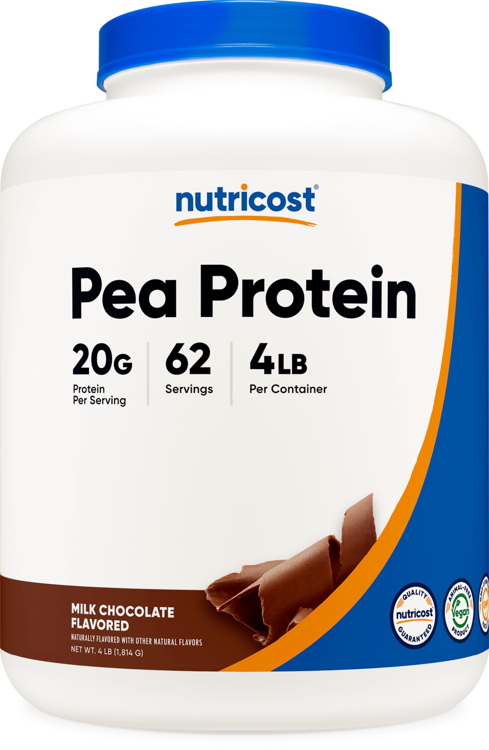 Nutricost Pea Protein Powder (4 LBS) Chocolate, Gluten-Free
