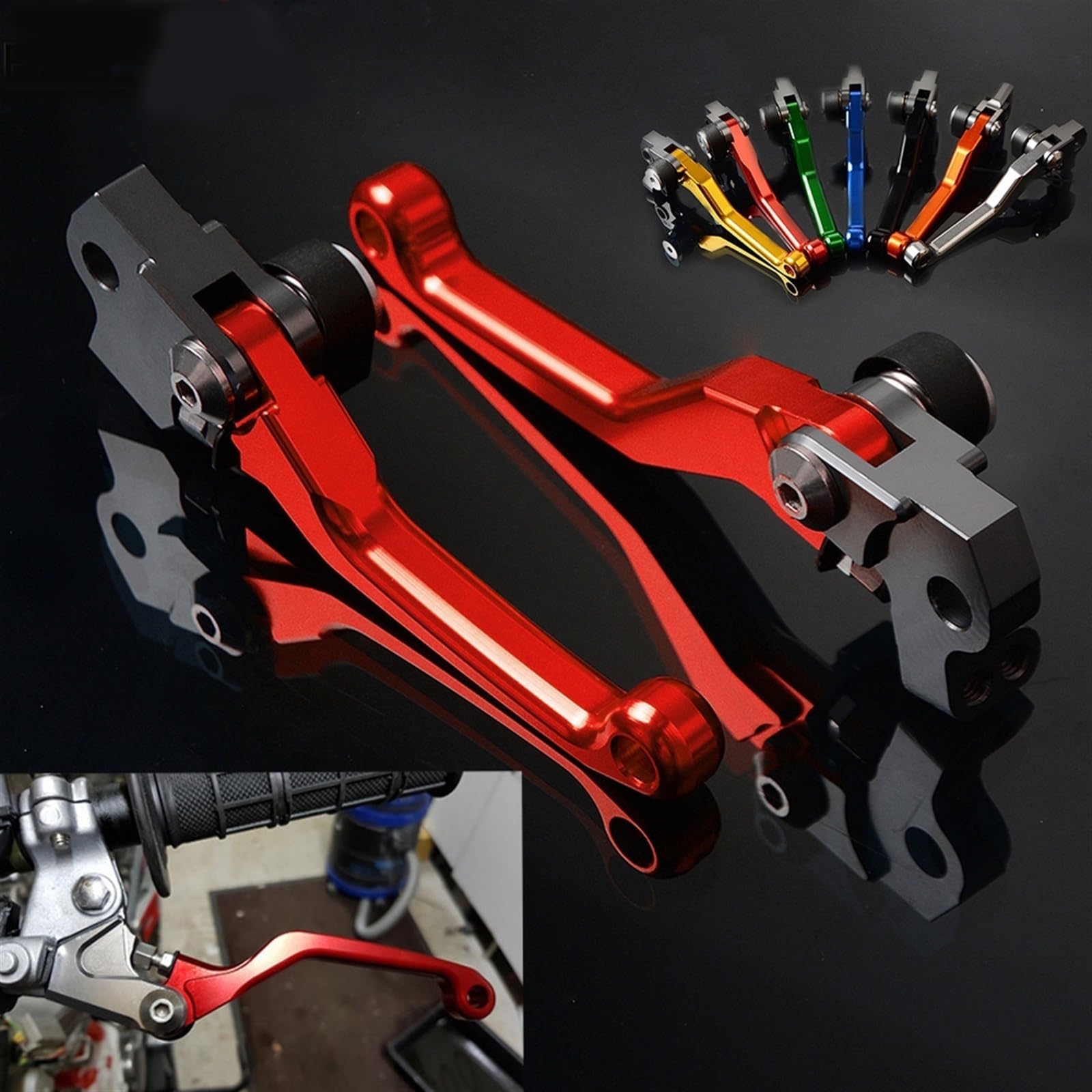 Dirt Bike Motocross Moto di Alluminio di CNC Pieghevole Leva di Frizione del Freno per H&Onda CRF250M CRF 250M 2012 2013 2014 2015 2016 2017 (Color : Nero)