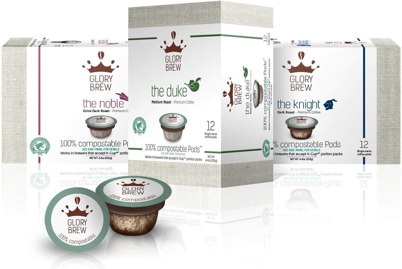 Sponsored Ad - GLORYBREW 72 Compostable Keurig Coffee Pods I Premium Compatible K Cups Variety Pack I Medium & Dark Roast I Biodegradable I Rainforest Alliance Certified