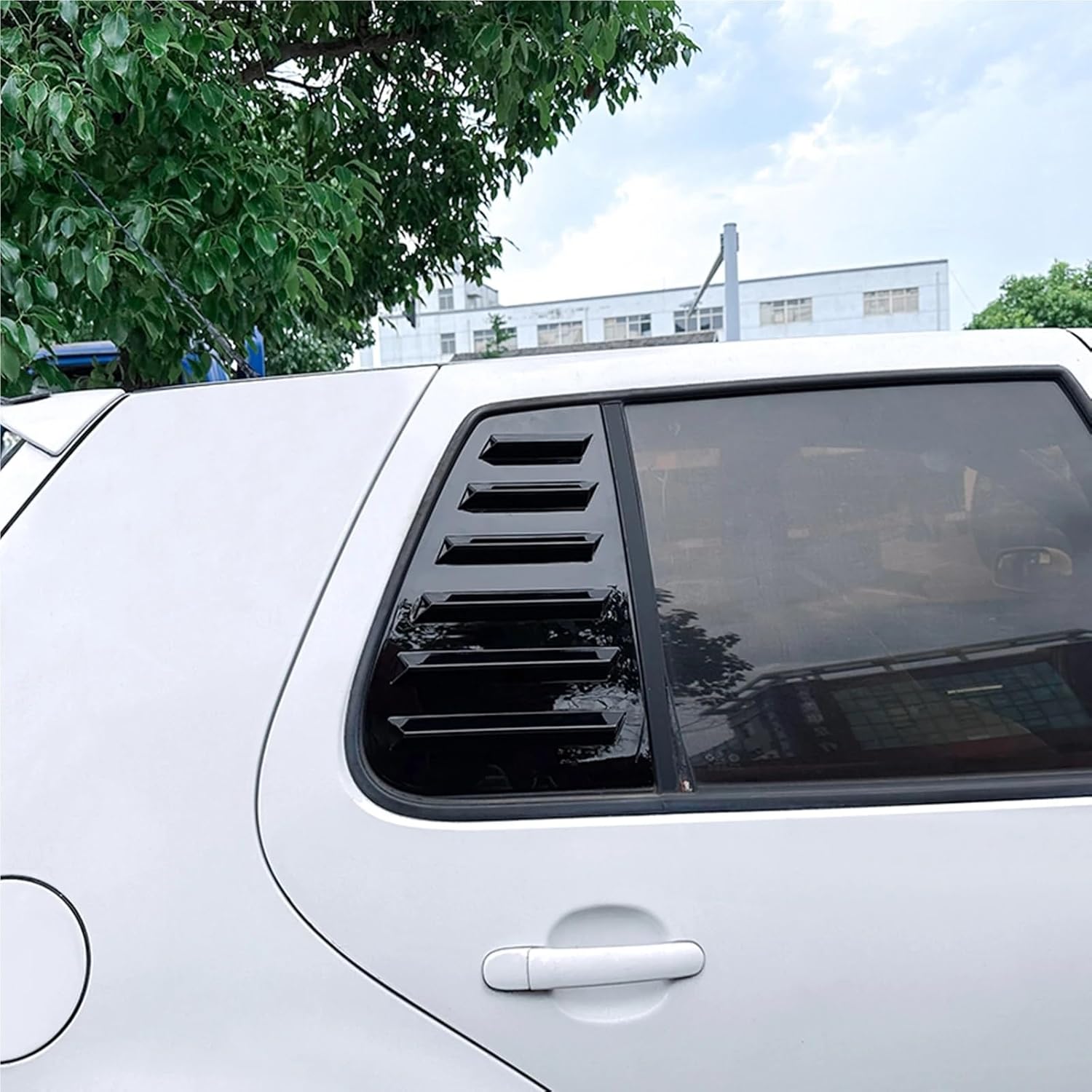 Rear Side Window Louver Shutter Trim Cover for Volkswagen VW Golf MK 4 MK4 IV Golf4 1997-2006 GFK Carbon Fiber Look/Gloss Black(Glossy Black)