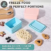 Vista 4 de Recipientes de silicona para niños, a prueba de fugas, recipientes pequeños para almuerzo con tapas para niños pequeños, 1 taza de moldes