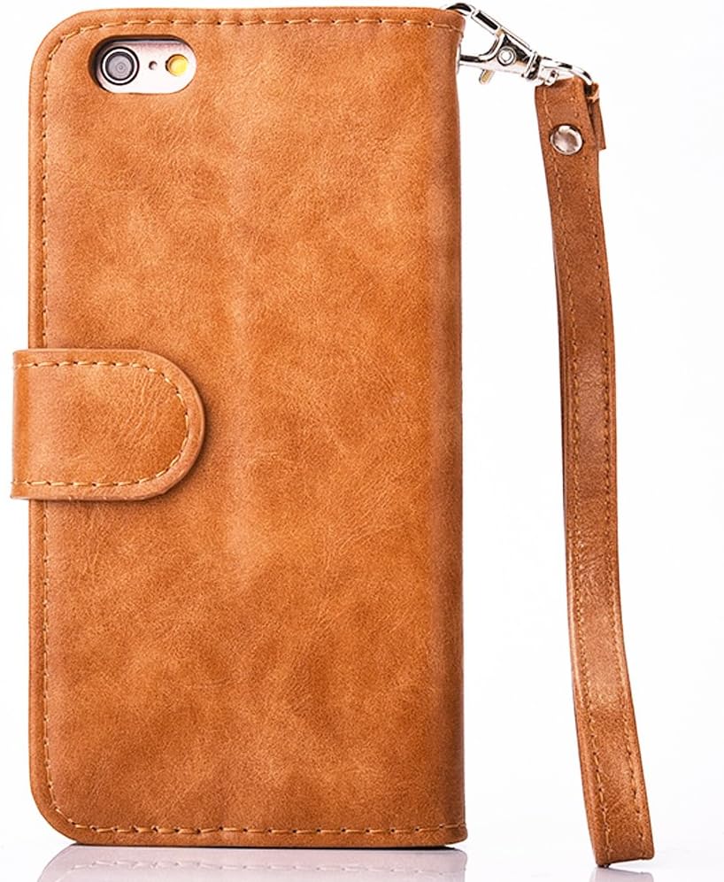 iPhone 7 Plus Wallet Case,iPhone 8 Plus Wallet Case,Card Holder Case [Folio][Flip][Wrist Strap] Stand Feature for Apple iPhone 7/8 Plus 5.5" inch (LiBrown, iPhone 7Plus / 8Plus)