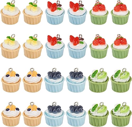 Miniatura 8 de Dijes de resina para bebidas y alimentos, lindos chocolates, helados, pan, paletas de hielo, cupcakes, colgantes de comida para manualidades,