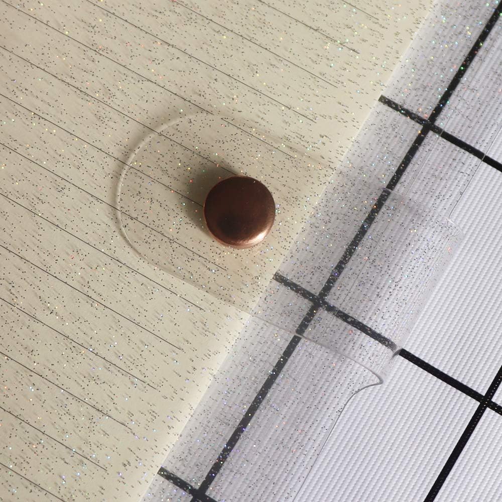 Personal A6 Glitter PVC Binder Cover Clear Soft PVC Notebook Shell 6 Rose Gold Round Ring Binders with Snap Button Closure Loose Leaf Folders (Personal A6, Glitter Cover + Rose Gold Binder) : Office Products