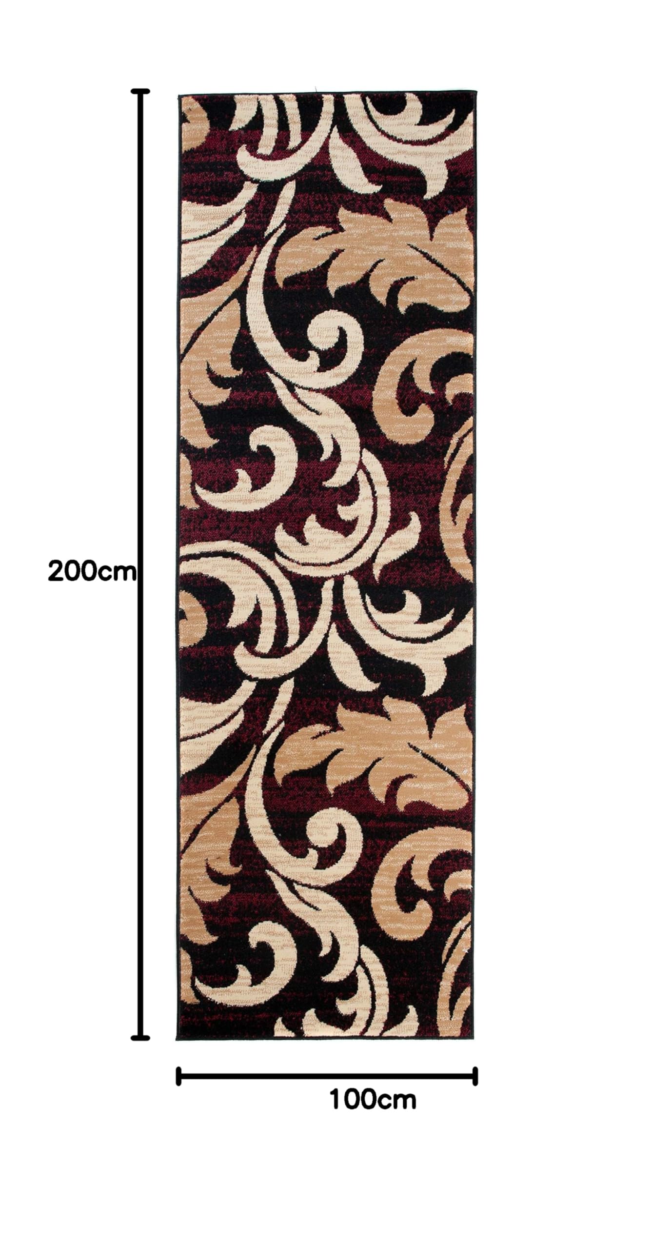 Tapiso Dream dywan chodnik na korytarz, nowoczesny, kwiatowy, abstrakcyjny wzór w kolorze brązowym, czarnym, czerwonym, do salonu, Ökotex 100 x 200 cm