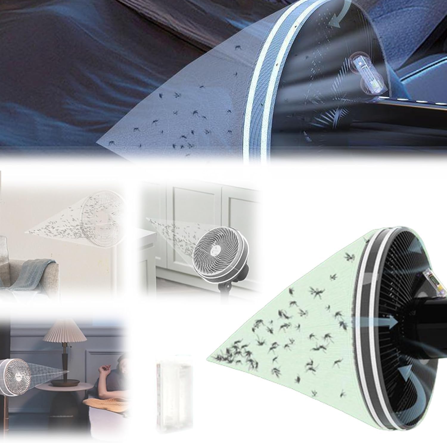 Mosquito Trap Kit, Bag Box Fan Trap, Safety Fan Covers Net, Mosquito Screen Silent Mosquito Repellent, For Outdoor Home Use (M)