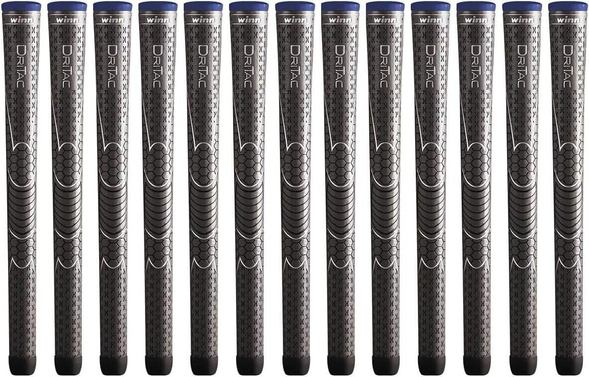 WinnSet of 9 Or 13 DRITAC AVS MIDSIZE Golf Grip, Gray (Dri-Tac)