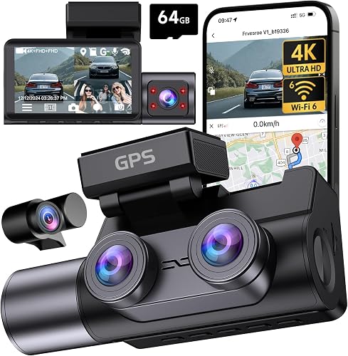 Dashcam Voiture 3 Canaux 4K Frvesroe