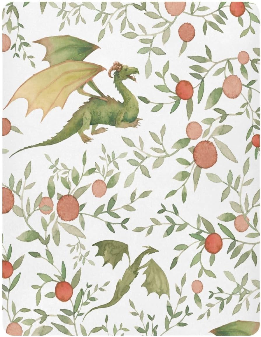 Baby Dragon Crib Sheets for Boys Girls Soft Breathable Unisex Jersey Fitted Crib Sheets Baby Sheets for Standard Crib and Toddler Mattress, 27 x 39 inch