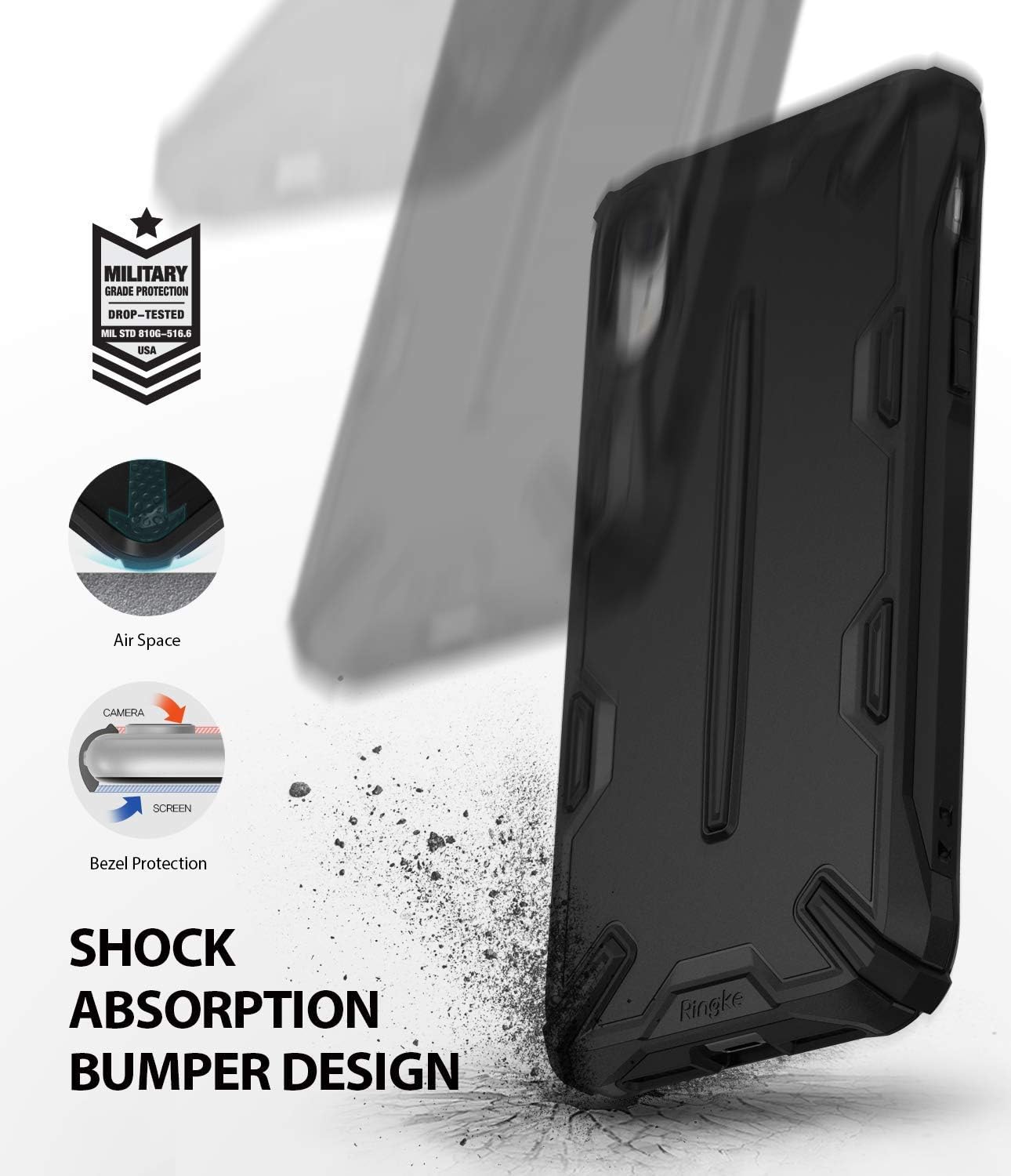 Ringke Dual X Designed for iPhone XR Case, Heavy Duty Defense Cover for iPhone XR, iPhone 10R (6.1") (2018) - SF Black