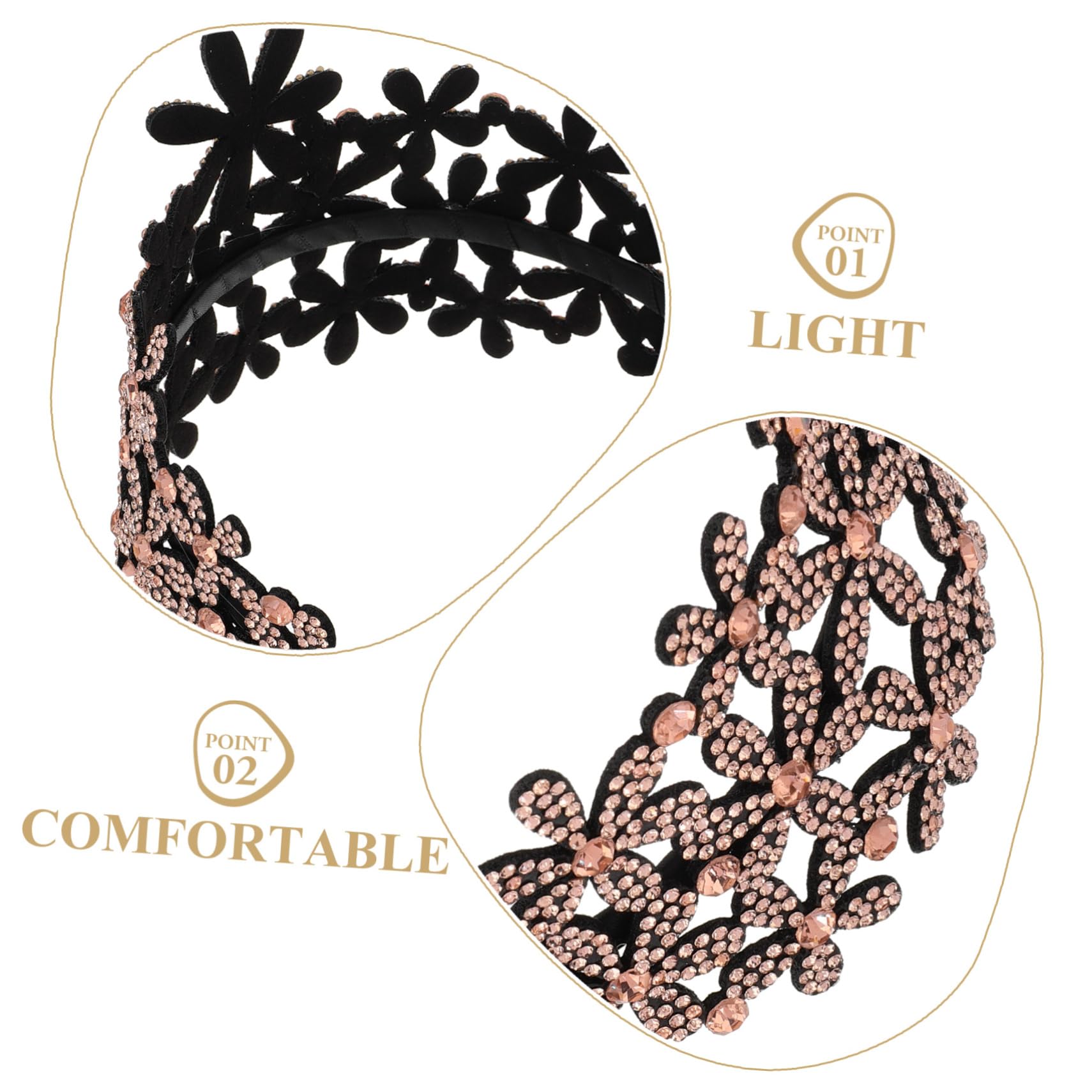 4 Pezzi Cerchietto Larga con Fiori in Antiscivolo Accessorio Sposa e Resistente per Matrimoni e Feste Copri per Donne