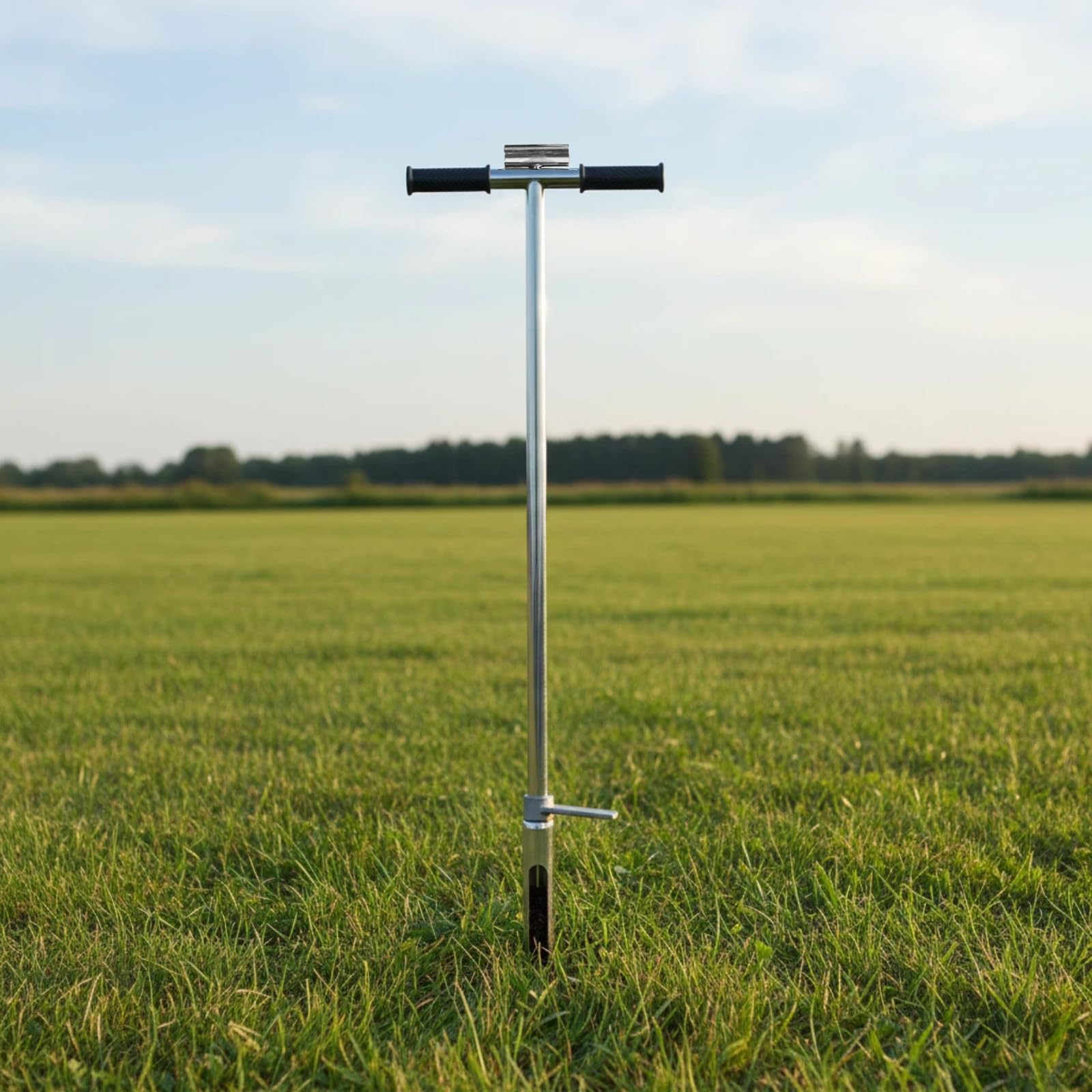Sonde D'échantillonnage de Sol 1 M / 38 Mm Échantillonneur de Sol en Acier Inoxydable Outil D'échantillonnage de Sol à Poignée de Style T avec Pédale D'éjection pour