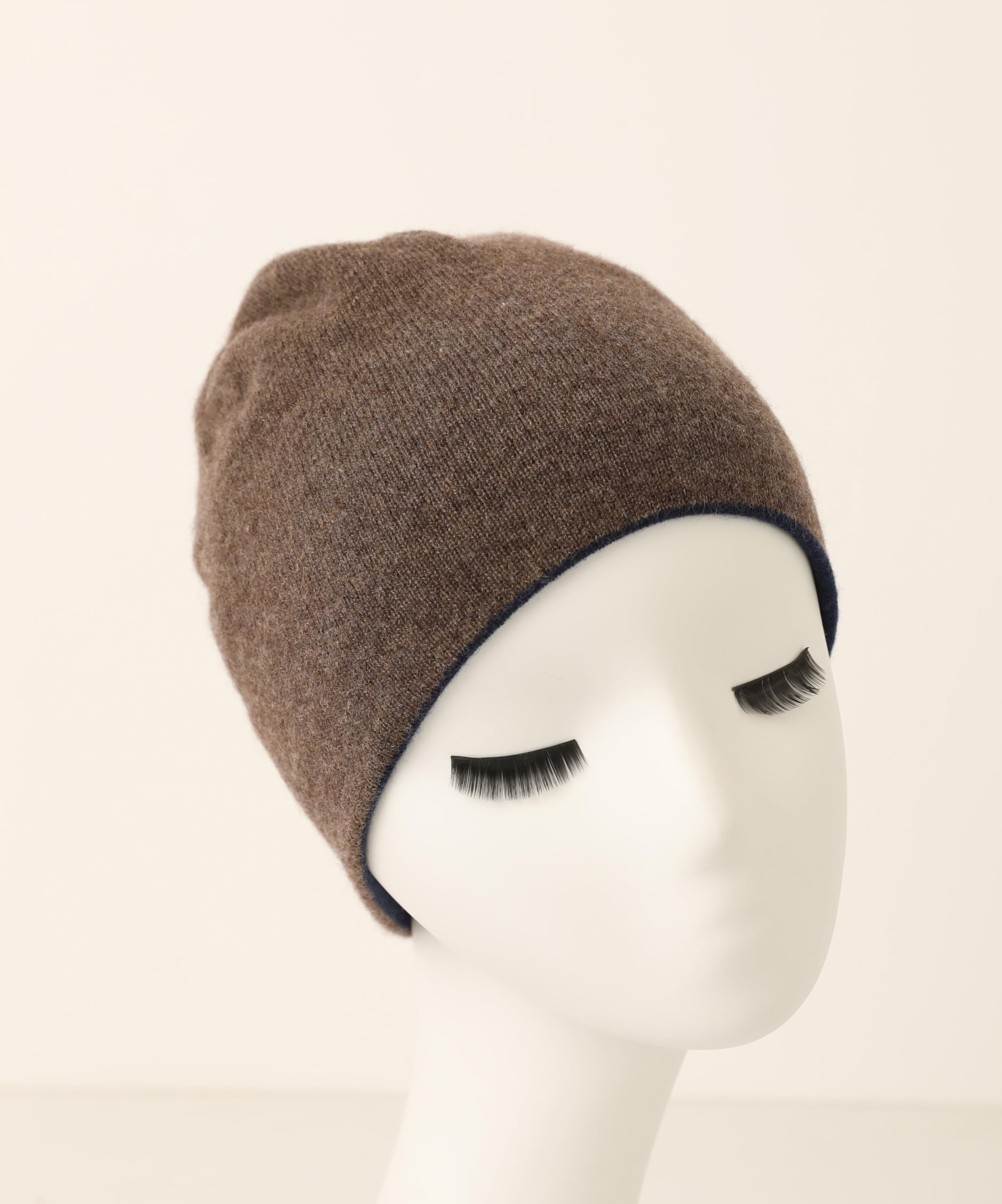 Berretto Invernale Reversibile a 2 Strati 100% Cashmere Berretto a 2 Colori da Donna
