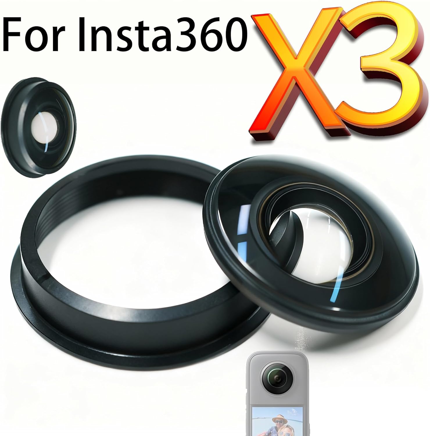 Koulele Replacement Camera Lens Repair Part for Insta360 X3 Camera Accessories（ 2Pics）