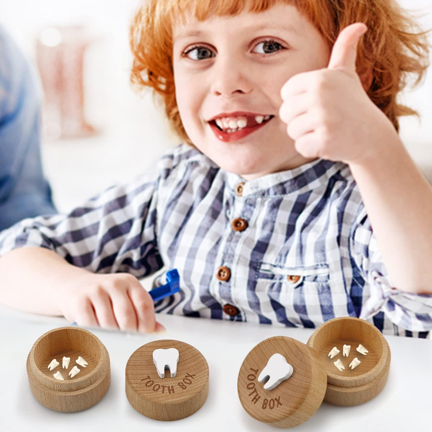 free-space Tooth Fairy 3点セット 3D彫刻歯ボックス付き 女の子の歯枕